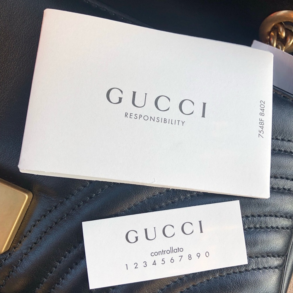 Authentic Gucci Marmont Black Small Lamb Skin NEW - Picture 6 of 8